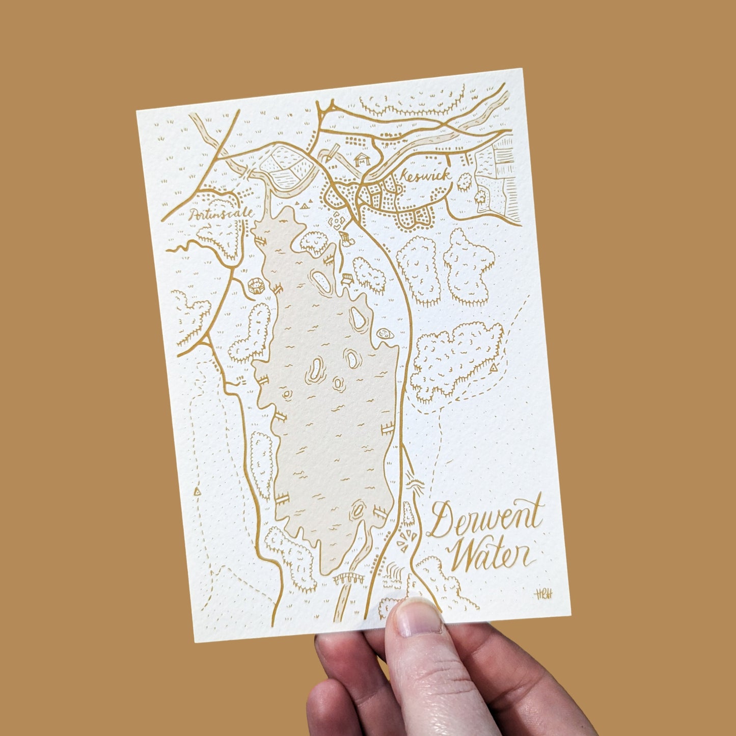 Derwentwater Map Postcard