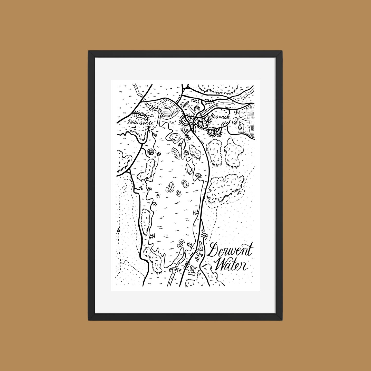 Derwentwater Map Print