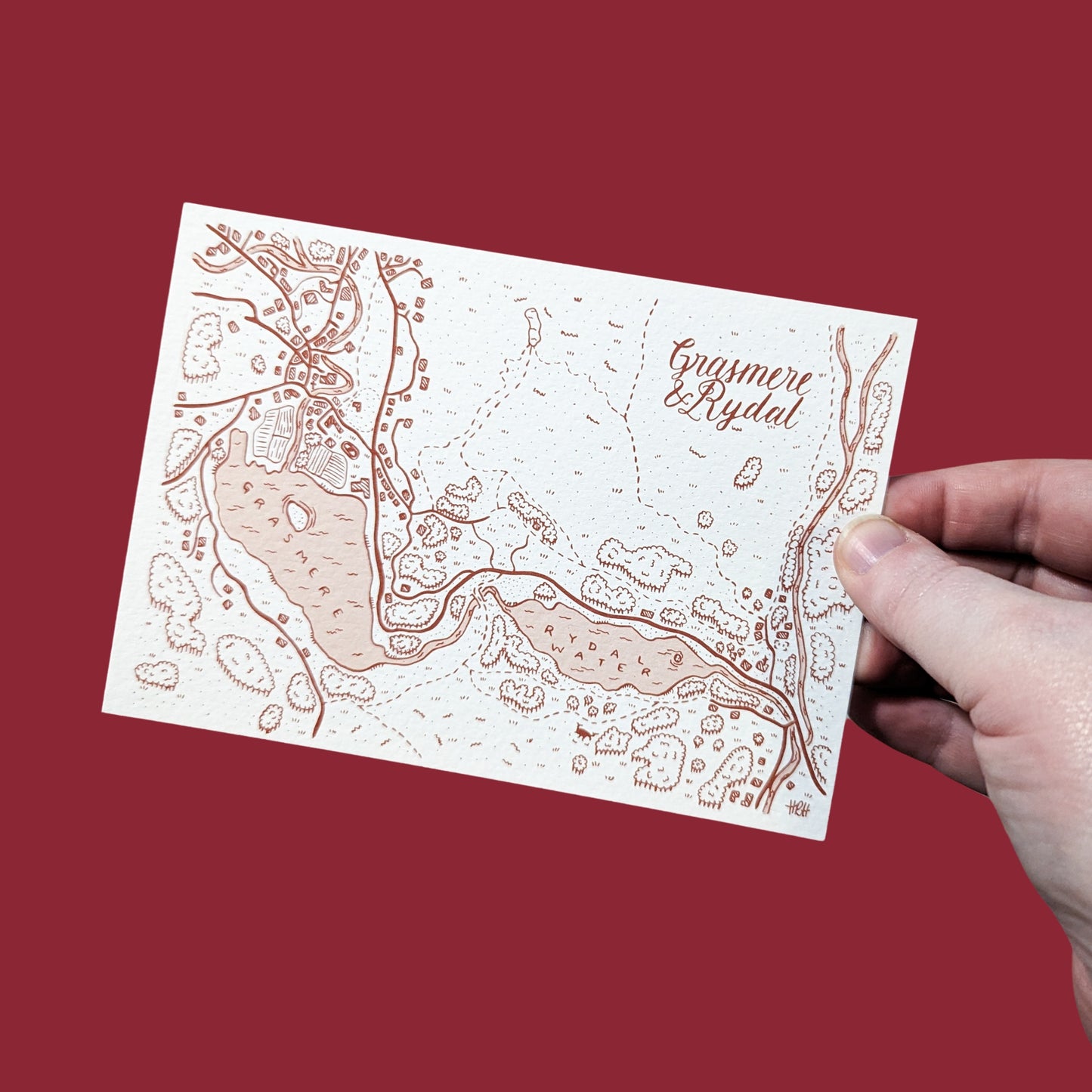 Grasmere & Rydal Map Postcard