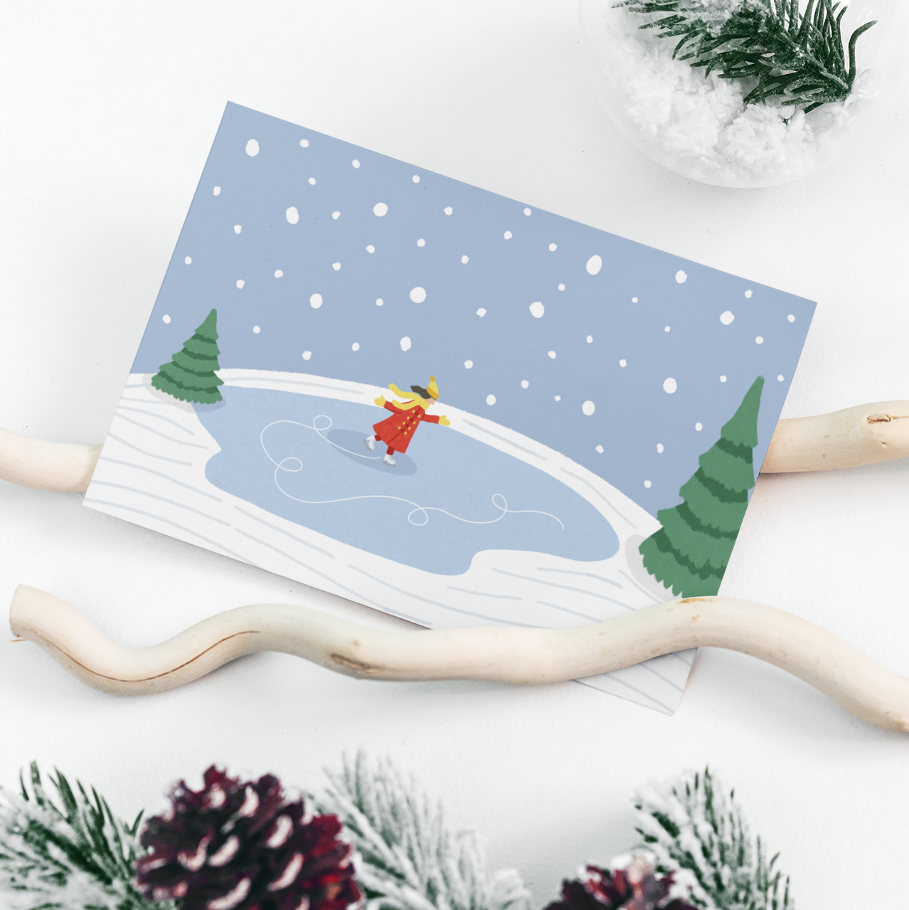 Ice Dancer Christmas Card
