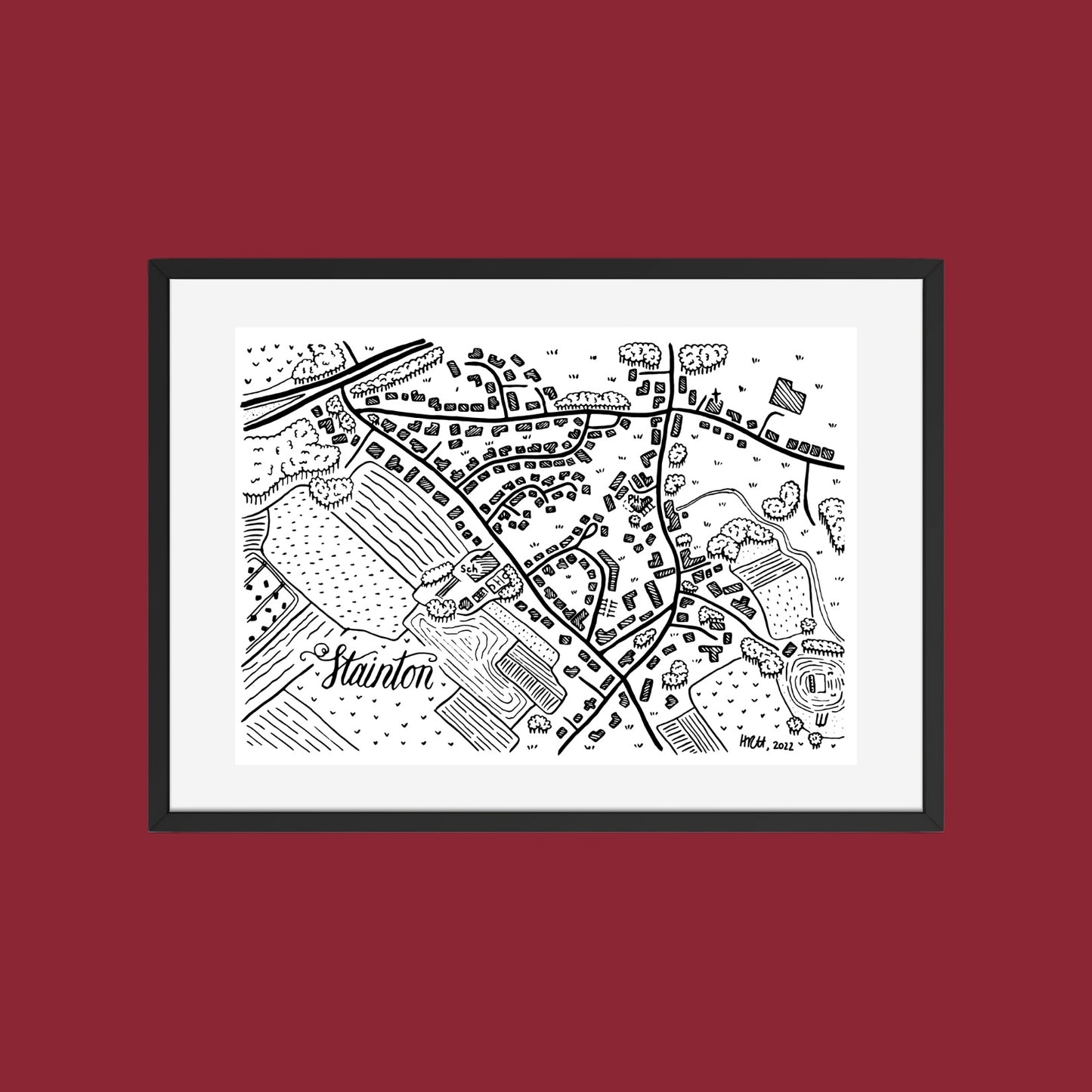 Stainton Map Print