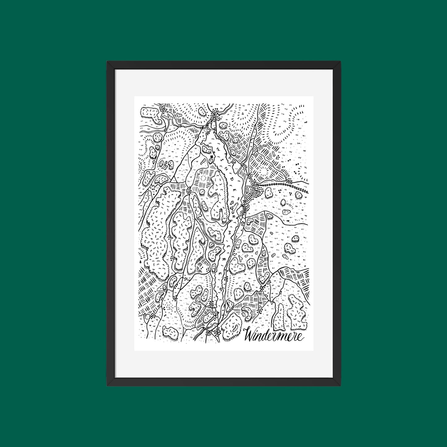 Windermere Map Print