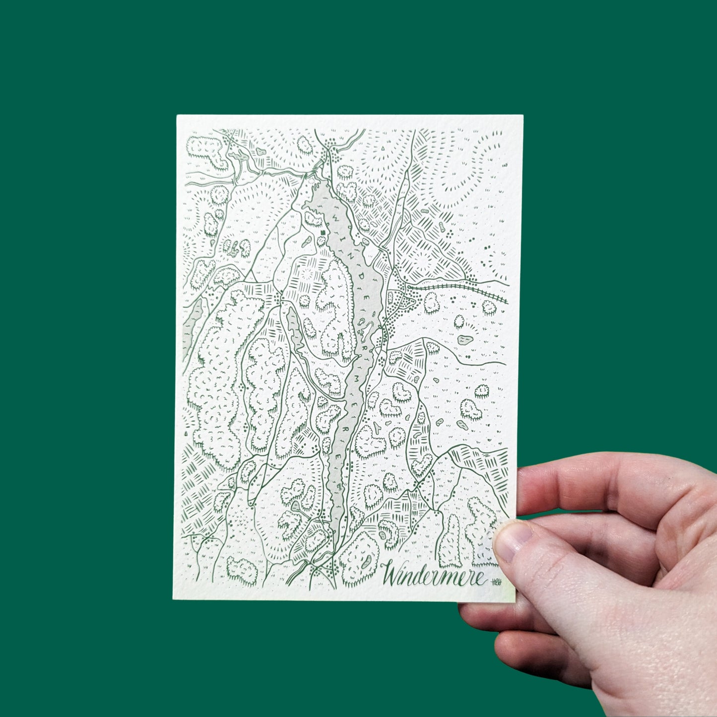 Windermere Map Postcard