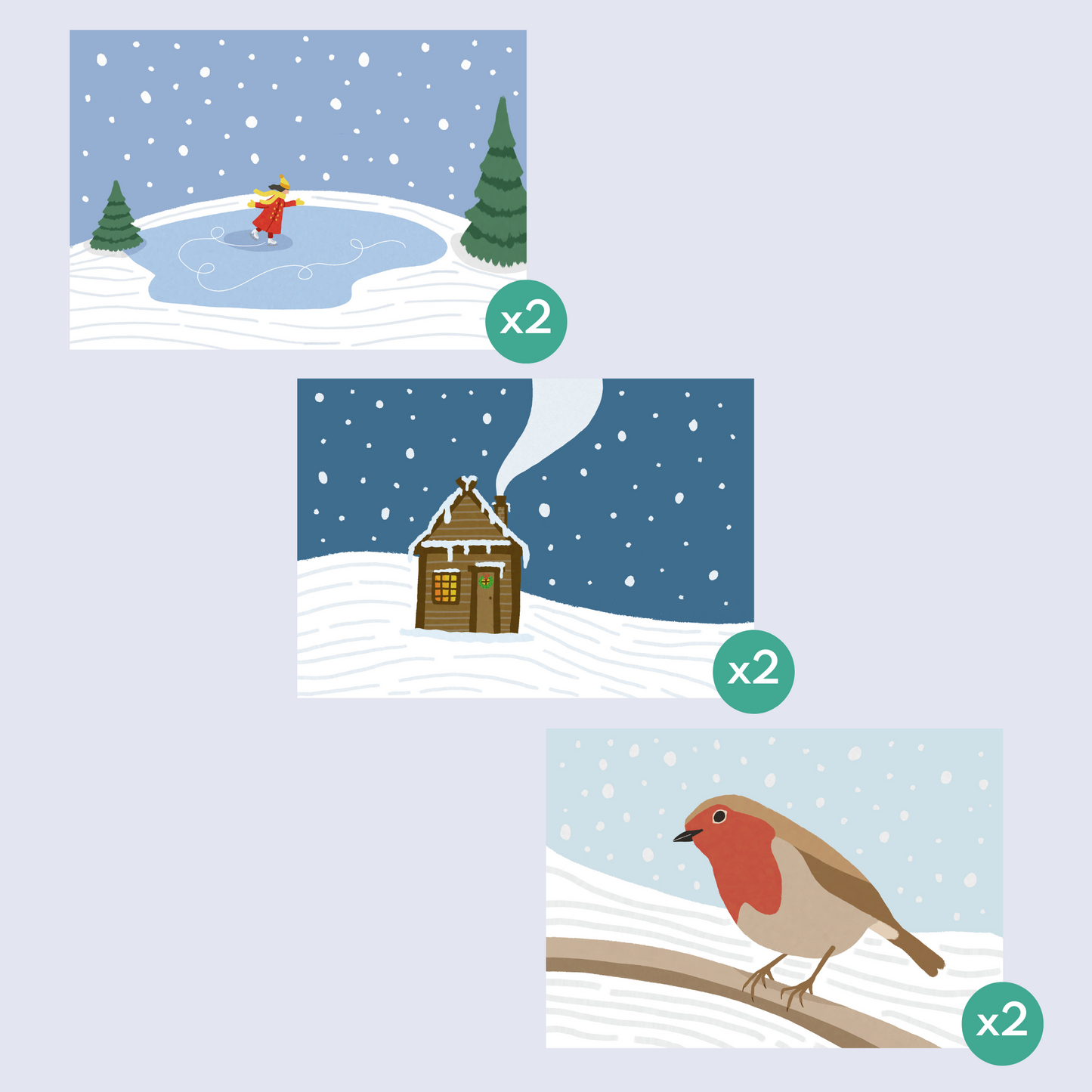 Mixed Pack of Six Christmas Cards